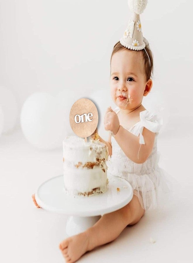 MUWEOL One Cake Topper - غطاء كعكة خشبي لعيد الميلاد الأول، ديكور عيد الميلاد الأول - Image 5