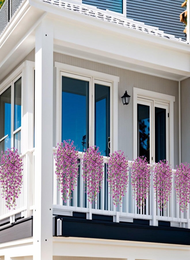 Ammyoo Artificial Hanging Flowers for Outdoors Artificial Plants Spring Summer Decoration, 2 Pack Silk Colorful Daisy Realistic Fake Outdoor Flowers UV Resistant Porch Patio Window Yard Decor(Purple) - Image 3