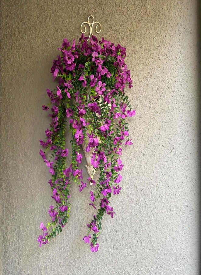 Ammyoo Artificial Hanging Flowers for Outdoors Artificial Plants Spring Summer Decoration, 2 Pack Silk Colorful Daisy Realistic Fake Outdoor Flowers UV Resistant Porch Patio Window Yard Decor(Purple) - Image 4