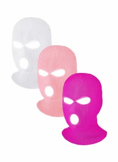 Excefore Full Face Cover Windproof Outdoor Sport Knitted Face Cover Ski Headwrap 3 Pieces  - Image 1