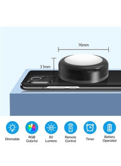 TRASSLE Puck Lights, 6 Pack 13 Colors Changeable LED Puck lightings Battery Powered Dimmable Under Cabinet Lights, Battery Powered Under Counter Lights with 2 Wireless Remote Controls  - Image 3