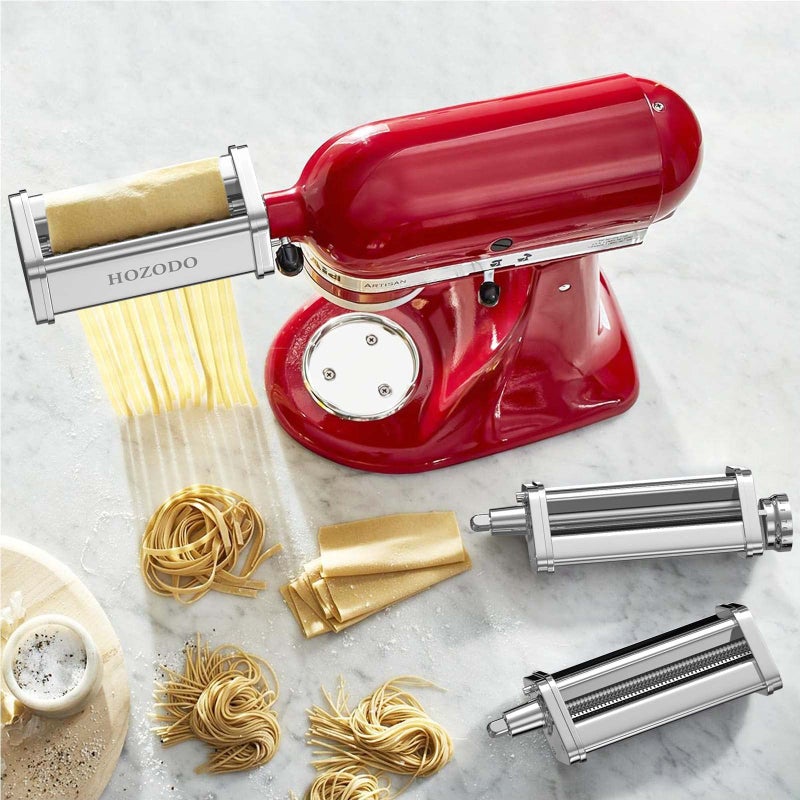 HOZODO Pasta Attachment for KitchenAid Mixer, Includes Pasta Sheet Roller, Spaghetti Fettuccine Cutter, 3Pcs for Pasta Attachment by HOZODO  - Image 5