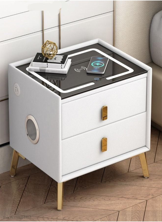 fashionhome - Multifunction Smart Wireless Charging Modern Design Light and Bluetooth Audio Speaker Features Side Table 40 x 45 x 50 - Image 1