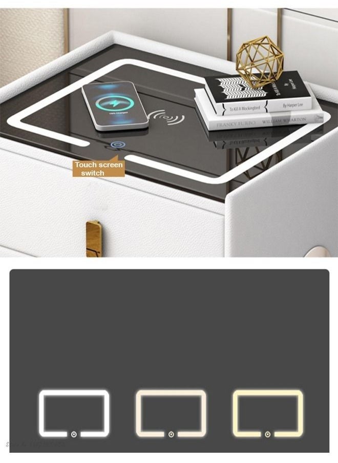 fashionhome - Multifunction Smart Wireless Charging Modern Design Light and Bluetooth Audio Speaker Features Side Table 40 x 45 x 50 - Image 1