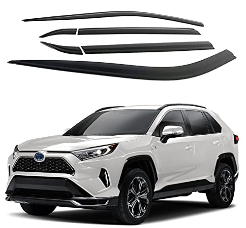 AUTOCLOVER TapeOn Rain Guards Window Visors 6 Pcs Set for Toyota Rav4 2019 2020 2021 2022 2023 2024 2025  Window Deflectors OutChannel Vent Shades Smoked