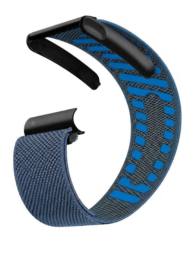 CATANES Woven Nylon Strap Compatible with Whoop 5.0 MG, Adjustable Stretch Sport Band Replacement with Secure Quick-Clip Hardware, Breathable Athletic Wristband for Men and Women - Muted Blue with Black Holder - Image 2
