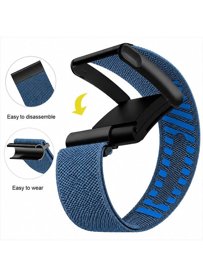 CATANES Woven Nylon Strap Compatible with Whoop 5.0 MG, Adjustable Stretch Sport Band Replacement with Secure Quick-Clip Hardware, Breathable Athletic Wristband for Men and Women - Muted Blue with Black Holder - Image 5