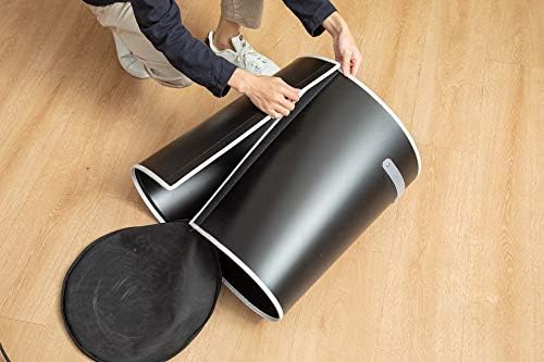 RIVUGJA Laundry Hamper Storage Bin Round Large Collapsible Storage Basket Kids Laundry Basket for Home Bedroom Nursery RoomBlack - Image 5