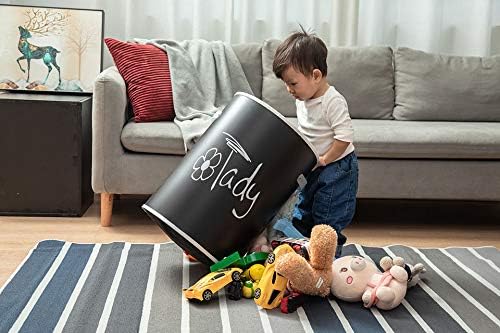 RIVUGJA Laundry Hamper Storage Bin Round Large Collapsible Storage Basket Kids Laundry Basket for Home Bedroom Nursery RoomBlack - Image 3