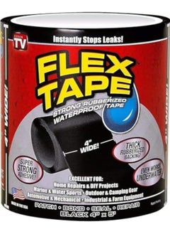 FLEX TAPE Strong Rubberized Waterproof Tape 4" x 5' Black 