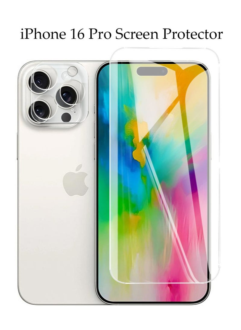 X-level iPhone 16 Pro Screen Protector, [1 Pack] Camera Lens Protector Ring Cover, 9H Tempered Glass Screen Protector for iPhone 16 Pro , Case Friendly, Easy Installation,Anti-Scratch Film - Image 1