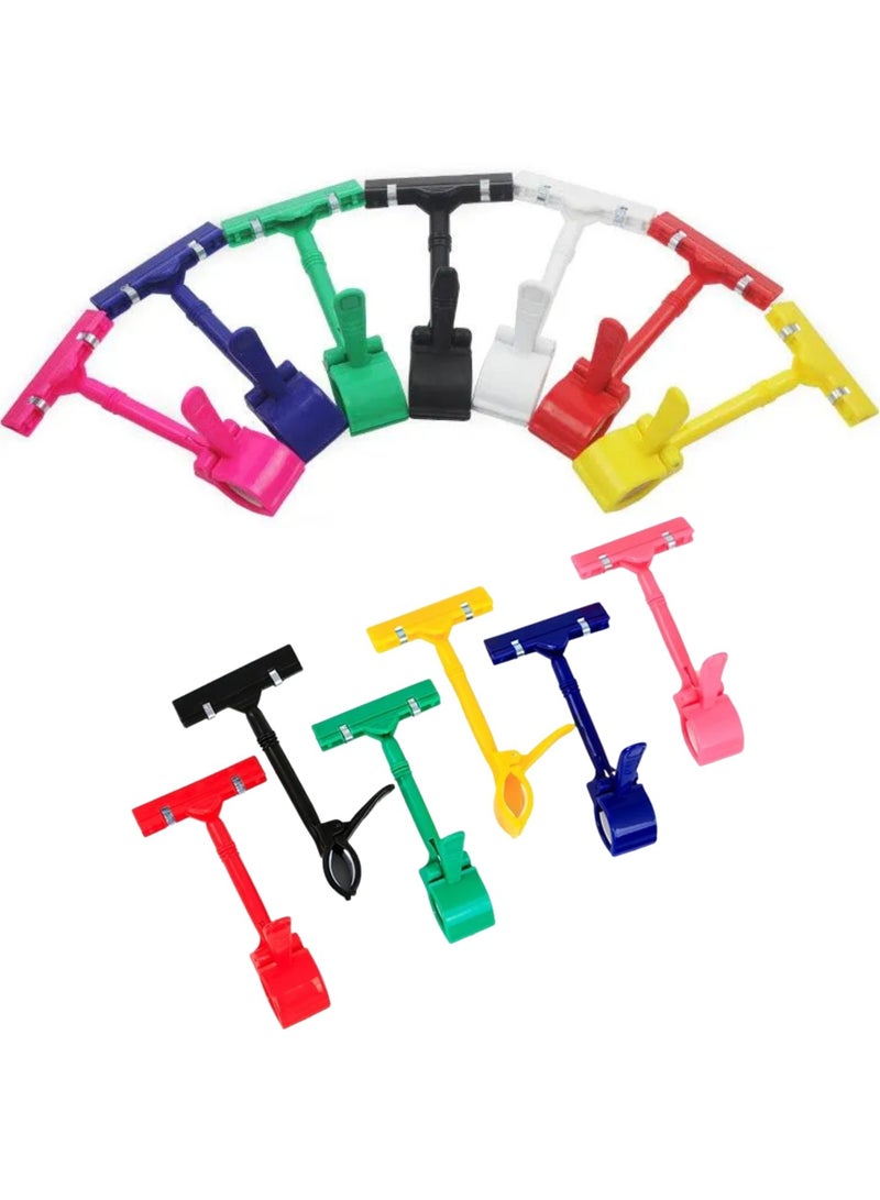 ORTUK 20pcs Merchandise Sign Clip Heavy Duty Pop Clip, Plastic Rail Pop Display Sign Holder, Rotatable Pop Clip-on Holder Stand Price for Swivel Sign Tag Shelf Label Card Retail Store Office Supermarket - Image 2