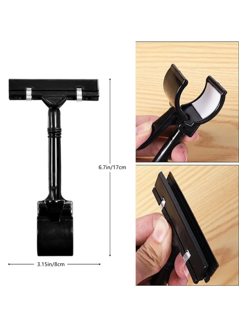 ORTUK 20pcs Merchandise Sign Clip Heavy Duty Pop Clip, Plastic Rail Pop Display Sign Holder, Rotatable Pop Clip-on Holder Stand Price for Swivel Sign Tag Shelf Label Card Retail Store Office Supermarket - Image 3