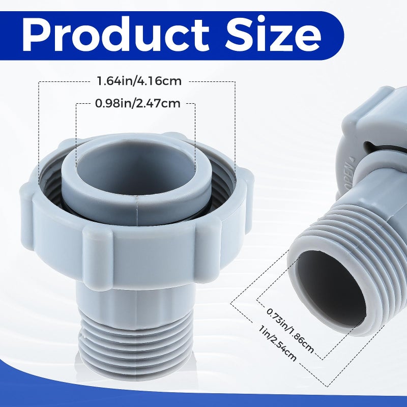 Lemfema Swimming Pool Drain Fitting Connects Compatible with Coleman Swimming Drainage Pipe Joint P6D1420 Pools, Fit for 1.5-Inch water pipes in the swimming pool ï¼ˆ2 Packï¼‰ - Image 2