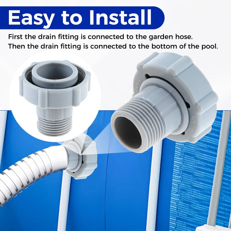 Lemfema Swimming Pool Drain Fitting Connects Compatible with Coleman Swimming Drainage Pipe Joint P6D1420 Pools, Fit for 1.5-Inch water pipes in the swimming pool ï¼ˆ2 Packï¼‰ - Image 4