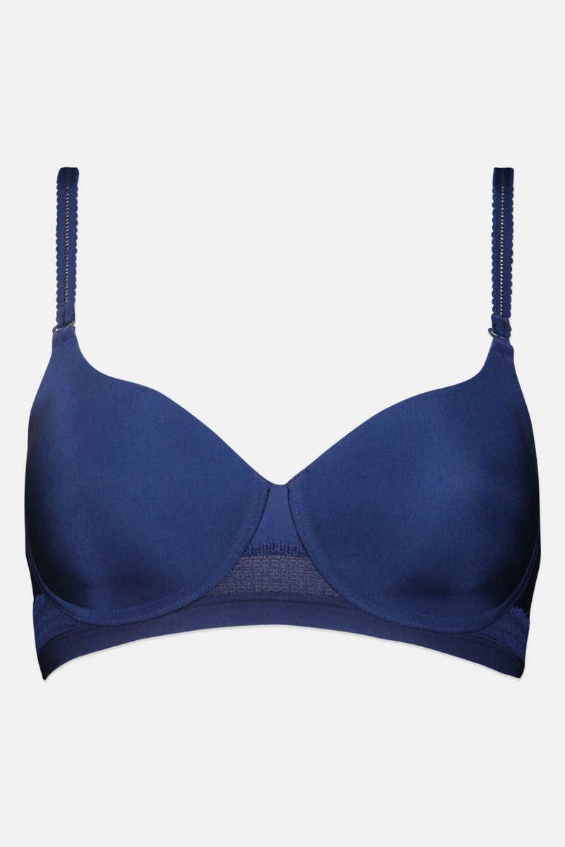 TRIUMPH Women Plain Padded Bra, Navy Blue - Image 2