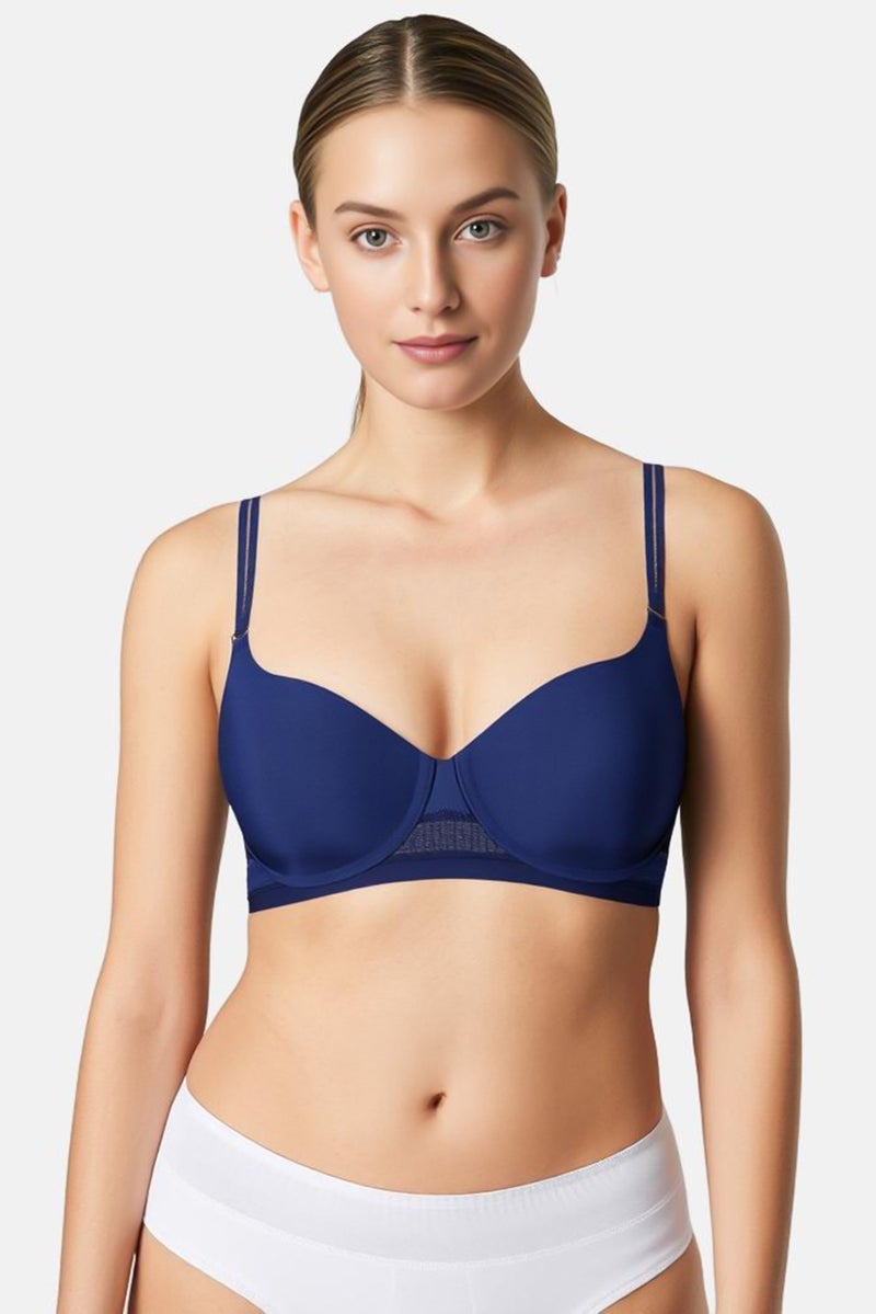 TRIUMPH Women Plain Padded Bra, Navy Blue - Image 1