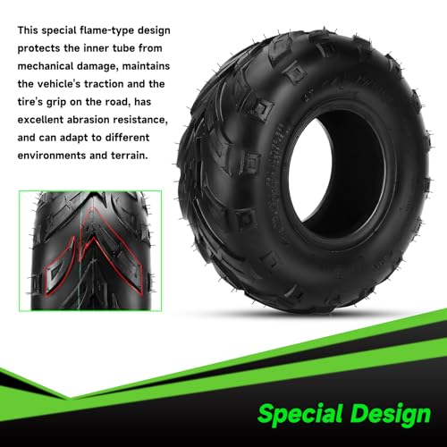 XIKOBY 145/70-6 145-70-6 Tires Tubeless Compatible with Coleman CT100U CC100X Baja Doodle Bug DB30 Mini Bike KT196 Go Kart Motovox MBX10 MBX11 Mega Monster Moto 80cc 105cc Kazuma ATV Quad 4 Wheeler - Image 2