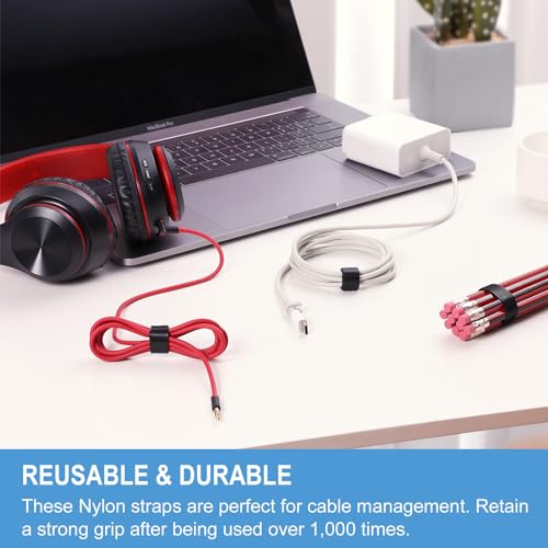 QTBLY 1/2in x 200ft Hook and Loop Roll | Double-Sided Strips, Self-Gripping Straps | Reusable Multi-Purpose Wrap Fasteners for Home, Office, Data Center, and More (100ft x 2 Rolls) - Image 3