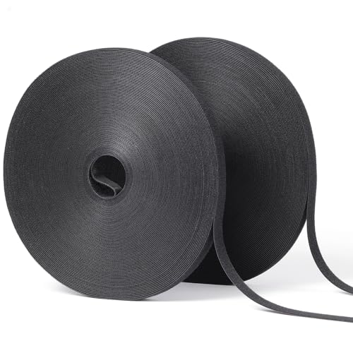 QTBLY 1/2in x 200ft Hook and Loop Roll | Double-Sided Strips, Self-Gripping Straps | Reusable Multi-Purpose Wrap Fasteners for Home, Office, Data Center, and More (100ft x 2 Rolls) - Image 1