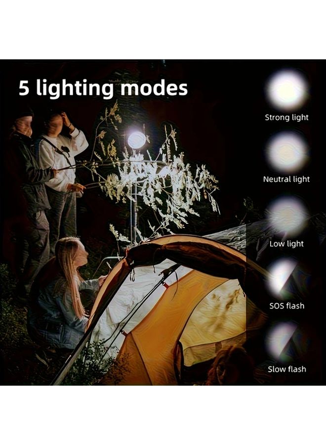 USB Rechargeable White LED Handheld Lights With Hooks Portable Bright Night Light For Outdoor Emergency Camping - Image 4
