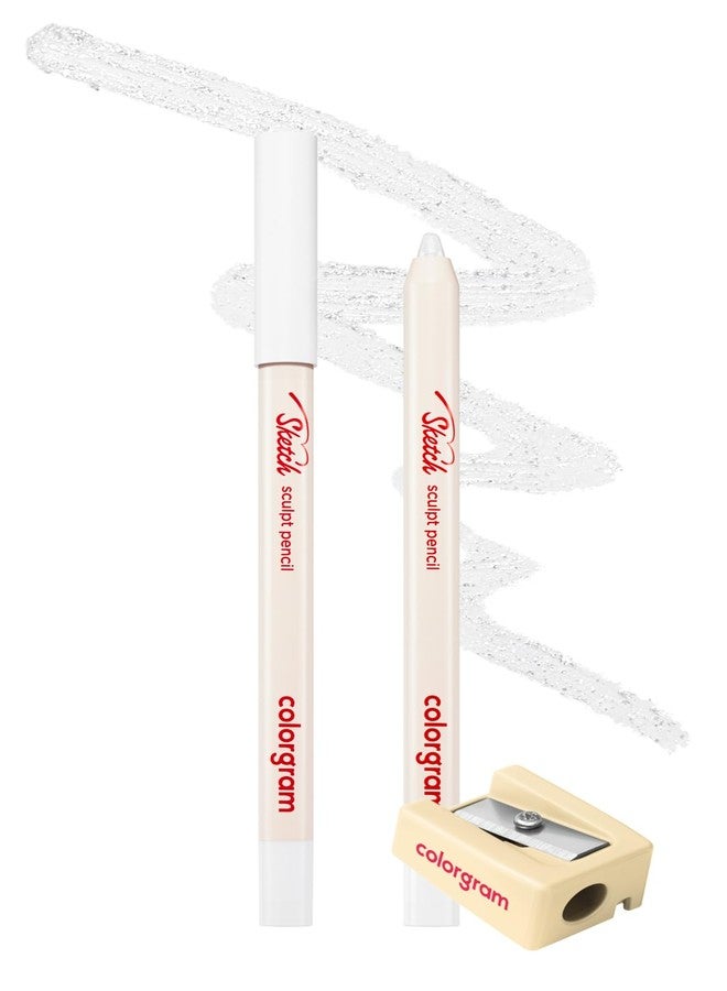 COLORGRAM SKETCH SCULPT PENCIL 08 CLAER GLOW GLITTER | Multi-Use Facial Drawing Pencil for Eyeliner, Overlip, Browbone, & Eyewhole Makeup | Long-Lasting, Smudge-Proof | Includes Built-in Sharpener - Image 1