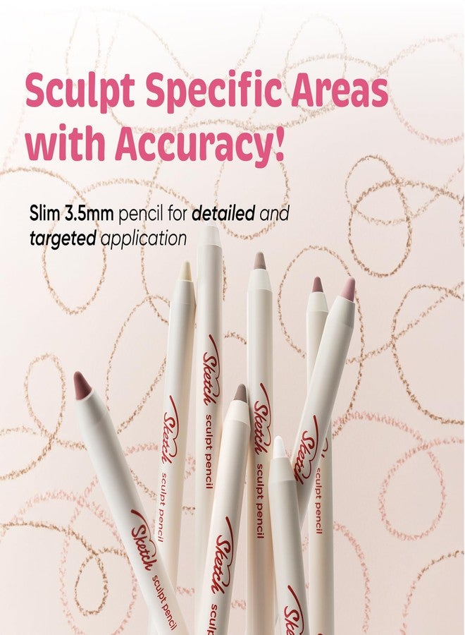 COLORGRAM SKETCH SCULPT PENCIL 08 CLAER GLOW GLITTER | Multi-Use Facial Drawing Pencil for Eyeliner, Overlip, Browbone, & Eyewhole Makeup | Long-Lasting, Smudge-Proof | Includes Built-in Sharpener - Image 3