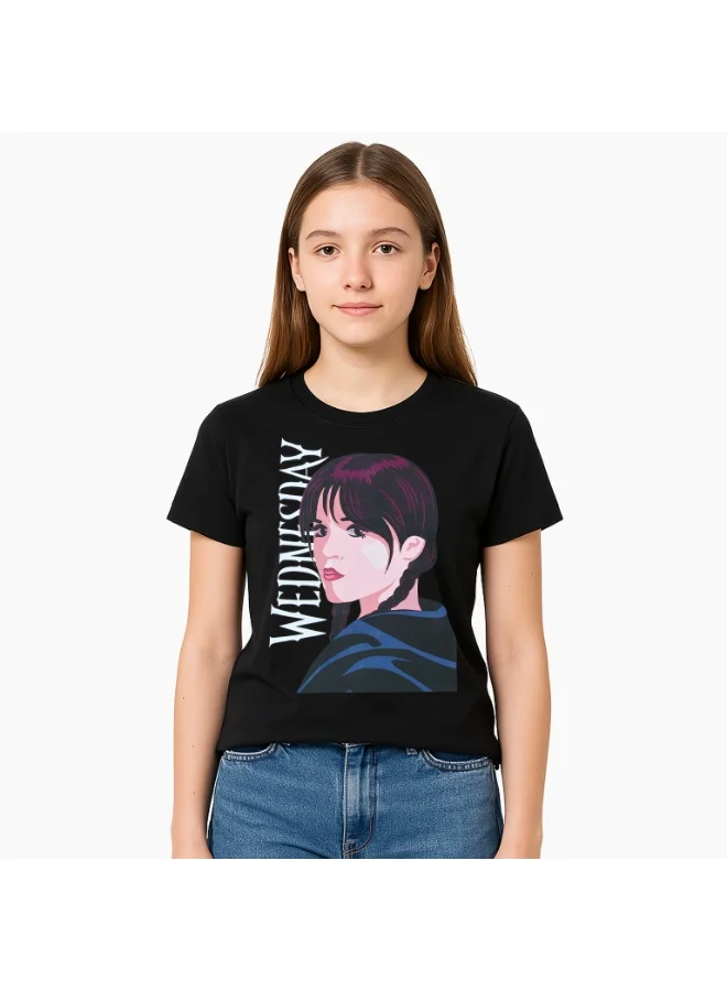 ترو كير تيشيرت قطن % بأكمام قصيرة للبنات من تروكير يوم الأربعاء