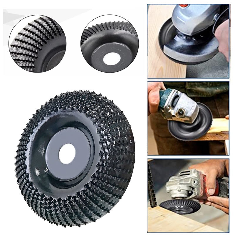 lumfork Wood Carving Disc Grinder Wheel Disc 4 Inch Wood Shaping Wheel Wood Grinding Shaping Disc for Angle Grinders with 5/8” Arbor(2PCS) - Image 5