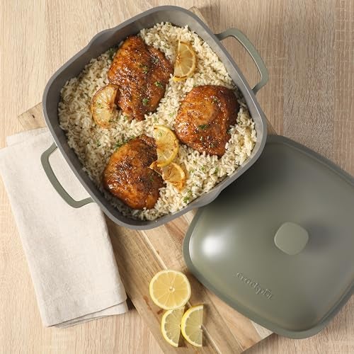 Crock-Pot Northvale Cast Aluminum Lightweight Durable 5.2 Quart Heavy Duty Dutch Oven Pot With Lid, Oven Safe, Dual Handles - Matte Sage Green - Image 5