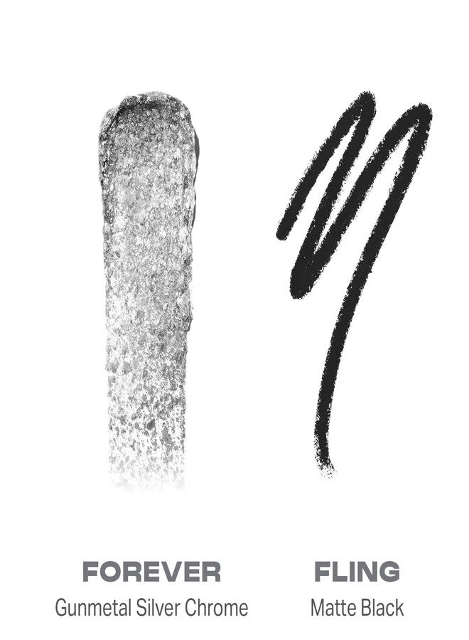 Morphe Mixed Signals Dual-Ended Eyeshadow Stick - Cream Eyeshadow Pigment & Chrome Liquid Flakes for Bold, Layered Eye Makeup Looks - Forever/Fling (0.028 oz) - Image 2
