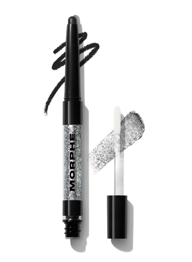 Morphe Mixed Signals Dual-Ended Eyeshadow Stick - Cream Eyeshadow Pigment & Chrome Liquid Flakes for Bold, Layered Eye Makeup Looks - Forever/Fling (0.028 oz) - Image 1