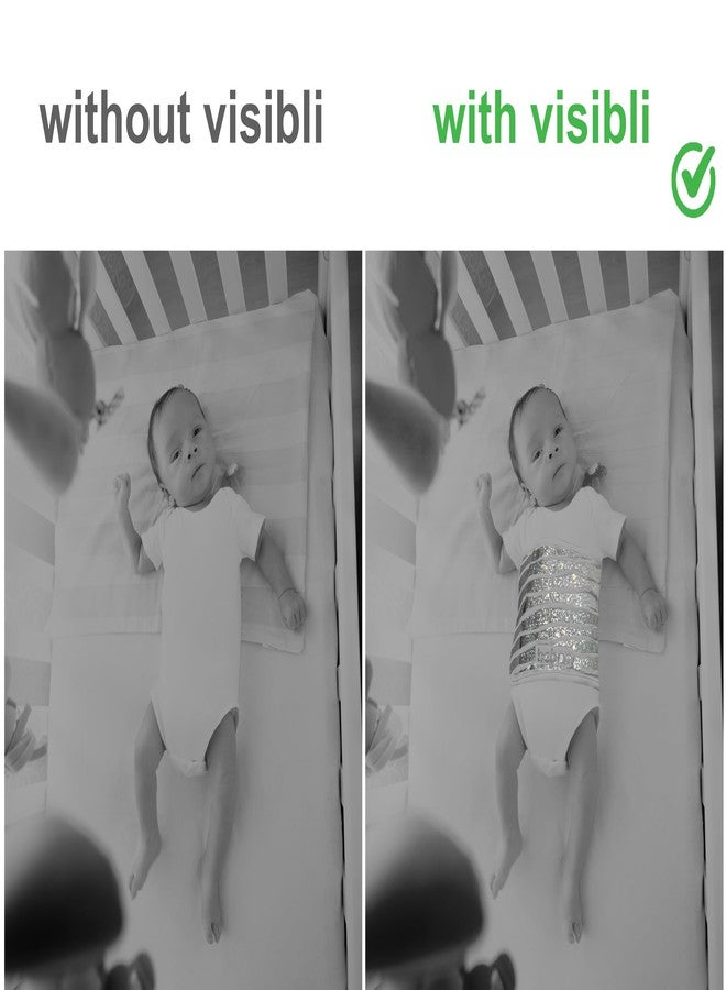 بيبون هل تجد صعوبة في رؤية تنفس طفلك على أجهزة مراقبة الرؤية الليلية؟ حزام الأطفال Visibli المزود بلوحة عاكسة يجعل الحركة مرئية (أبيض، مقاس متوسط، من 3 إلى 12 شهرًا) - Image 2