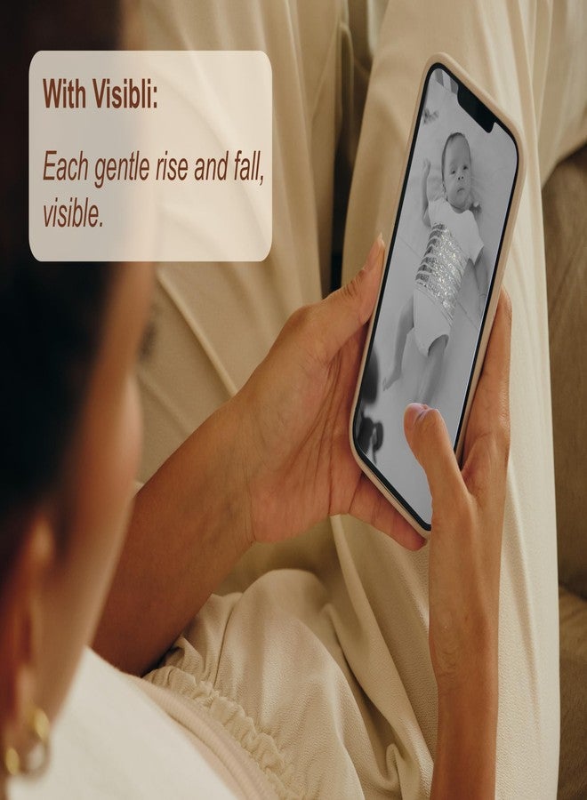 بيبون هل تجد صعوبة في رؤية تنفس طفلك على أجهزة مراقبة الرؤية الليلية؟ حزام الأطفال Visibli المزود بلوحة عاكسة يجعل الحركة مرئية (أبيض، مقاس متوسط، من 3 إلى 12 شهرًا) - Image 4