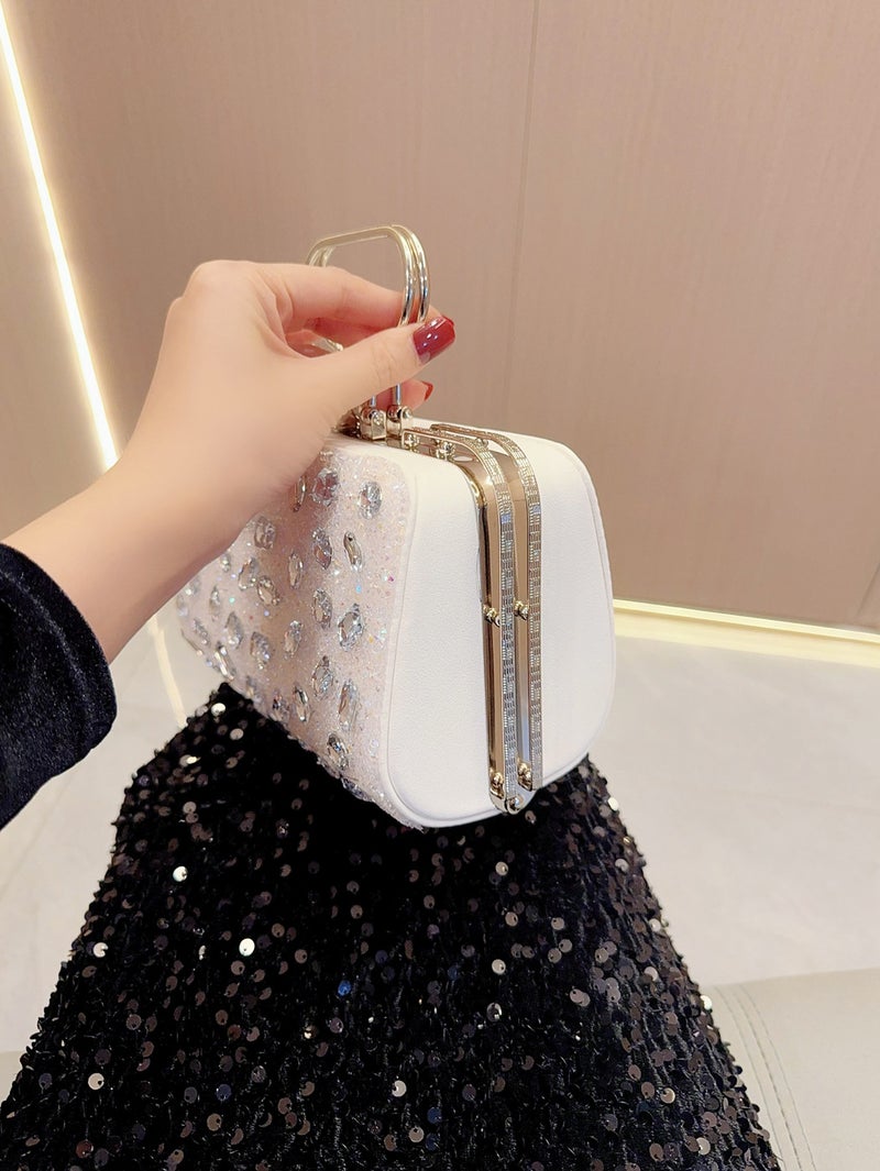 New Diamond-Encrusted Handbag Full-Diamond Clutch Bag Fashion Gift Bag Banquet Bag Evening Bag Single-Shoulder Crossbody Bag - Image 4