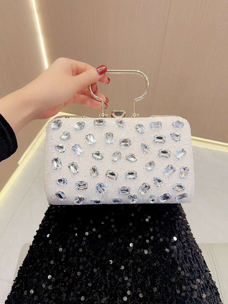 New Diamond-Encrusted Handbag Full-Diamond Clutch Bag Fashion Gift Bag Banquet Bag Evening Bag Single-Shoulder Crossbody Bag - Image 2