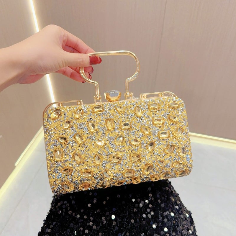 New Diamond-Encrusted Handbag Full-Diamond Clutch Bag Fashion Gift Bag Banquet Bag Evening Bag Single-Shoulder Crossbody Bag - Image 1