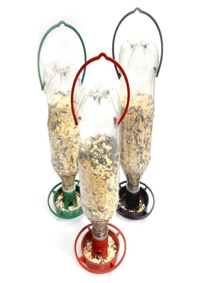 Gadjit Soda Bottle Bird Feeder - 3 Pack | Turn Soda Bottles into Eco-Friendly Wild Bird Seed Feeders | Fun DIY for Kids, Scouts, Clubs, Grandparents | Promotes Recycling & Reuse (Assorted) - Image 1