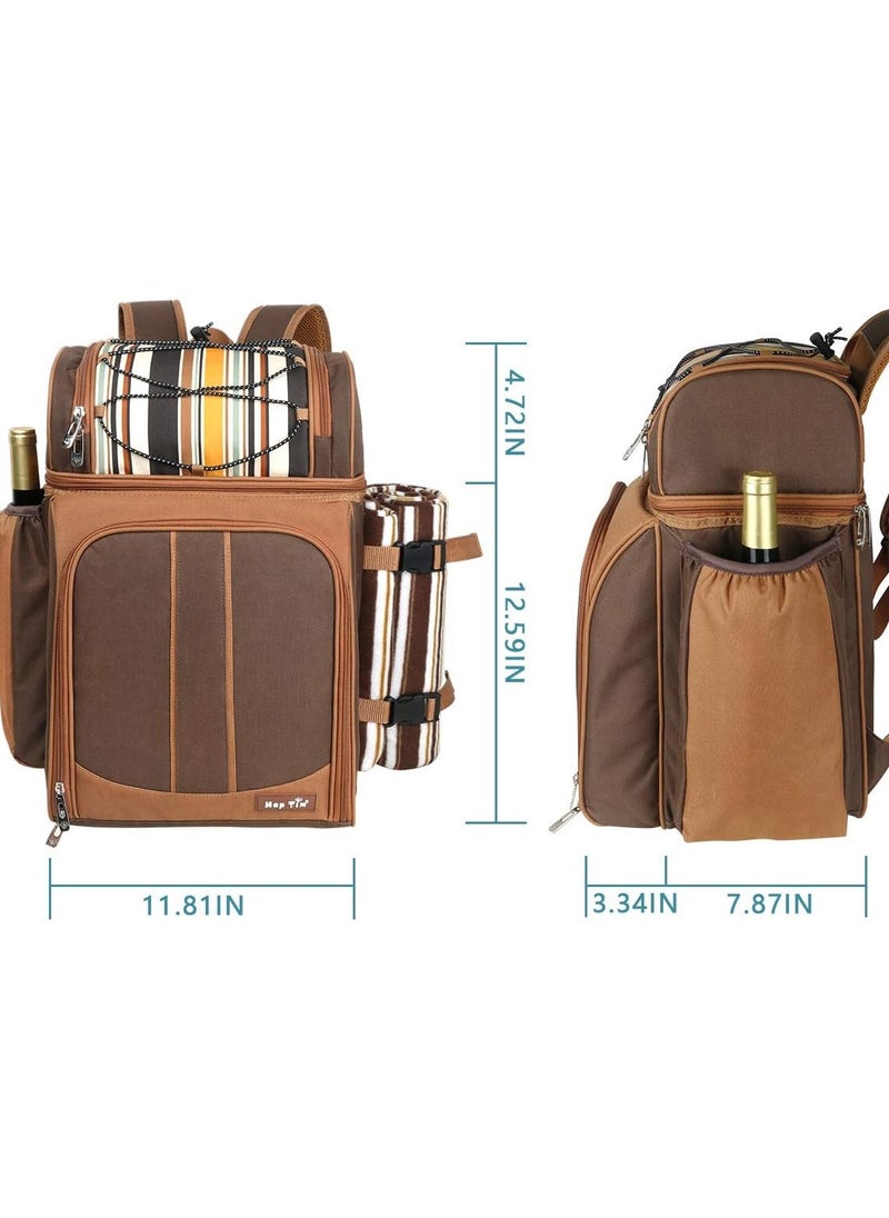 Piccasio Large Capacity Insulated Picnic Basket – 25L Portable Cooler Bag with Wine Holder, Ice Packs, Blanket, and Cutlery Set for Outdoor Camping & Picnics  - Image 2