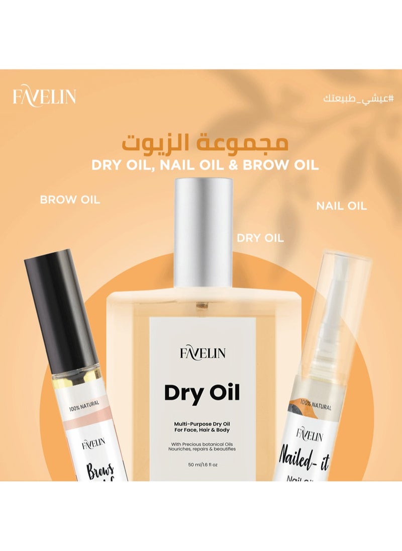 favelin Dry Oil  - With Vitamin E  & Argan Oil | Moisturizer body and hair treatment  - Image 3