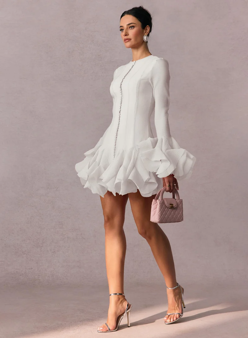 Sunfere Leila Semi-sheer Flare Mini Dress