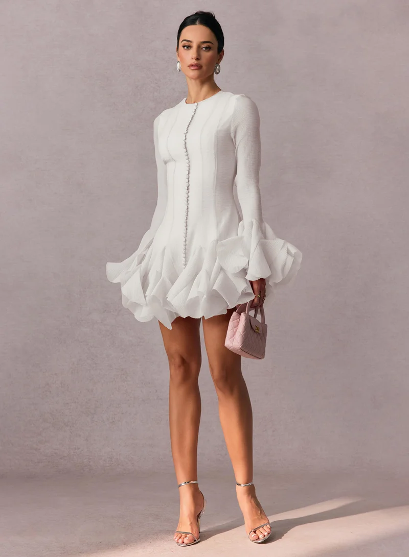 Sunfere Leila Semi-sheer Flare Mini Dress