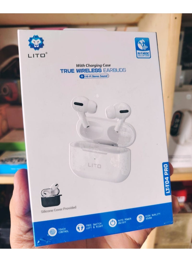 ليتو سماعات LITO LT-T04 Pro: استمتع بصوت عالي الدقة فاخر. عالمك الخاص الخالي من الضوضاء. مزودة بتقنية إلغاء الضوضاء النشطة لتوفير بيئة استماع هادئة وغامرة، تعزل المستخدم عن الضوضاء المحيطة. - Image 2