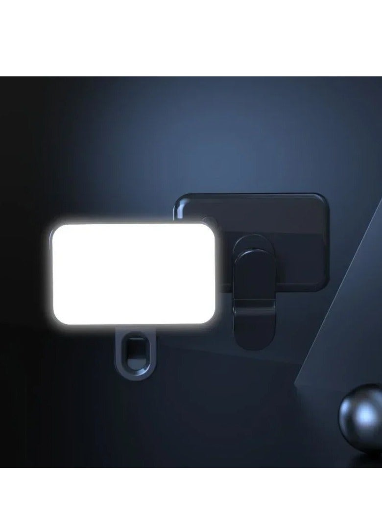 AROAQ Selfie Light, Portable And Rechargeable Clip On LED Light, Long Lasting Durable Video Conference Light, LED Fill Light For Phone Laptop Tablet Computer Phone, (1pc, Black)  - Image 4