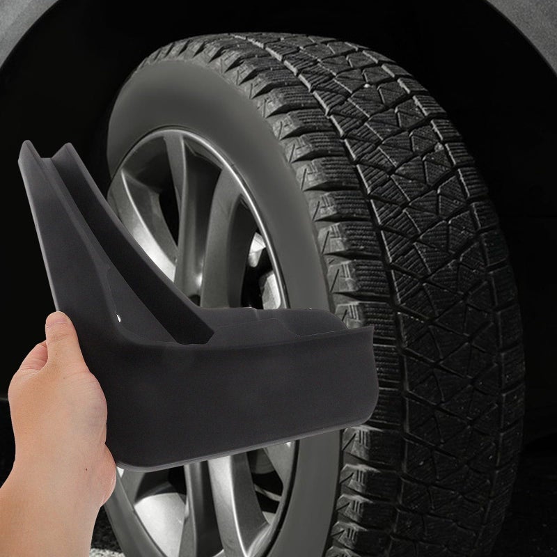4Pcs Black Soft Mudflaps Mud Guards Splash Guards For Sedan Hatchback Sediment Protection - Image 5