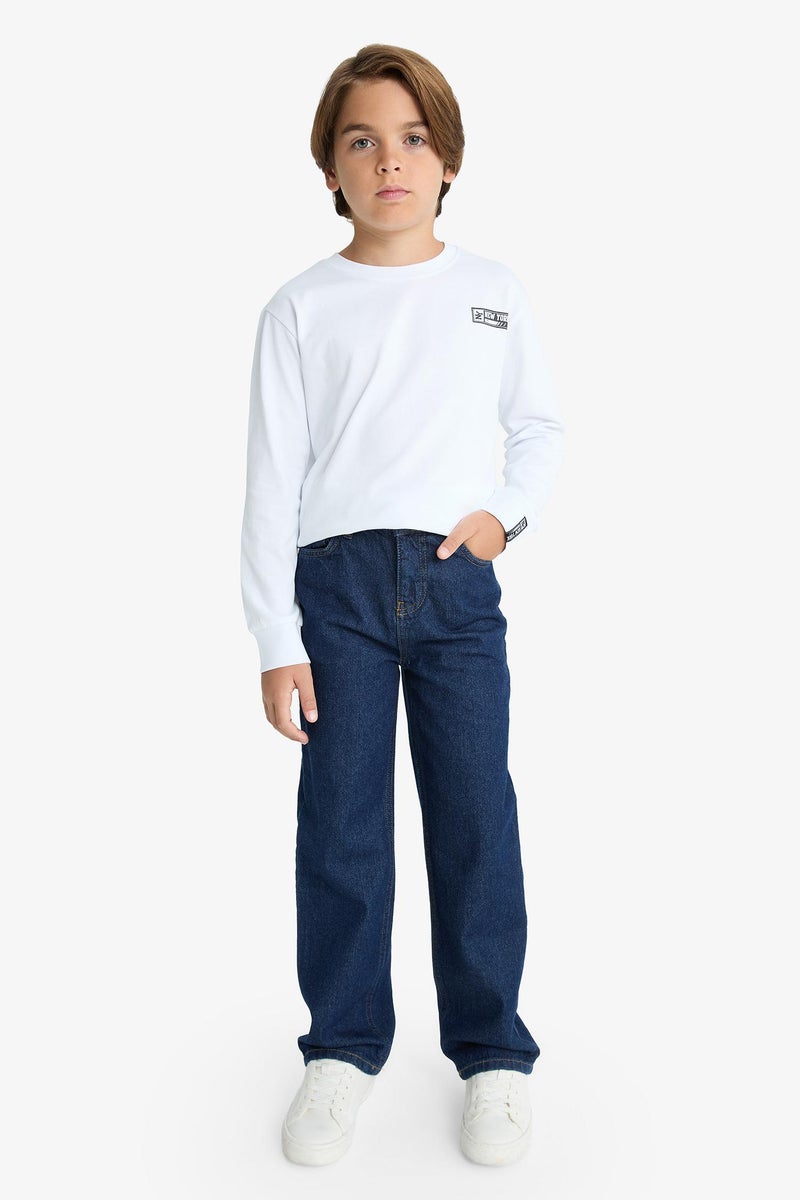 DeFacto White Boy Boy Crew Neck Printed Long Sleeve T-Shirt Casual - Image 5