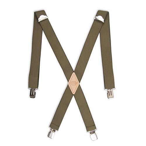 Dickies Men's 1-1/4 Solid Straight Clip Suspender,Olive,One Size - Image 1