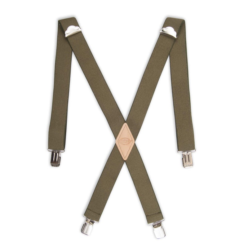 Dickies Men's 1-1/4 Solid Straight Clip Suspender,Olive,One Size - Image 4