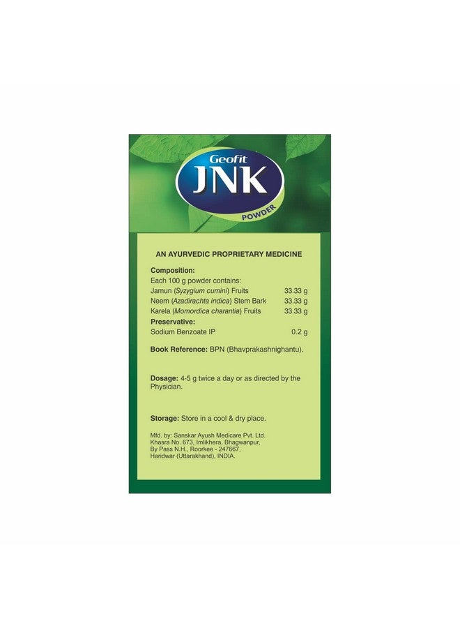 Leeford Geofit Jnk 100% Pure And Organic Jamun Neem Karela Powder Pack Of 2 (2X200Gm) - Image 2