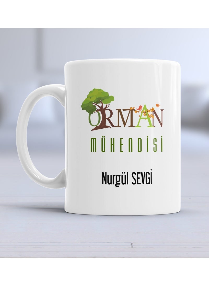 Art By Aslı - Forest Engineer Personalized Profession Mug Cup - Image 1